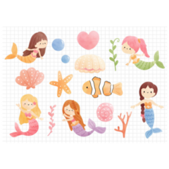 Mermaid Underwater Sticker Sheet