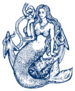 Mermaid With Anchor In Blue Sticker