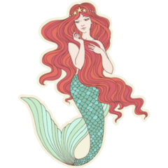 Mermaid With Red Hair Sticker
