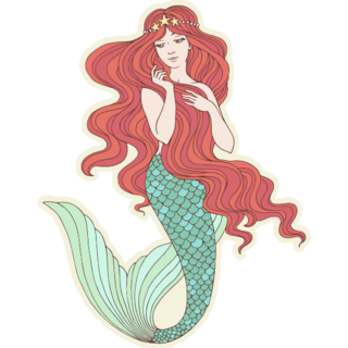 Mermaid With Red Hair Sticker