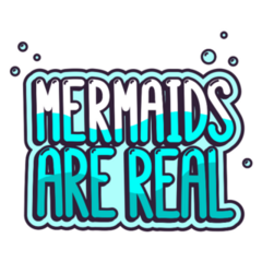 Mermaids Are Real Bubble Lettering Sticker