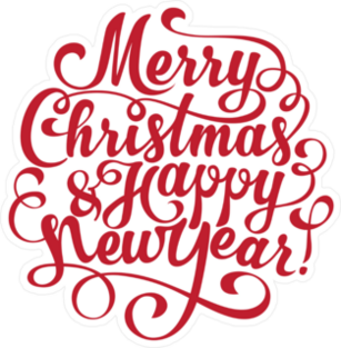 Merry Christmas And Happy New Year Sticker