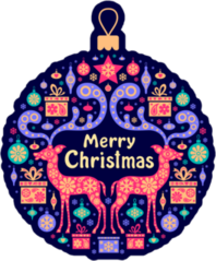 Merry Christmas Elements in Ornament Sticker
