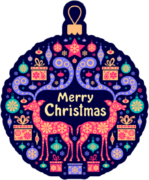 Merry Christmas Elements in Ornament Sticker