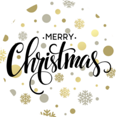 Merry Christmas Glittering Sticker