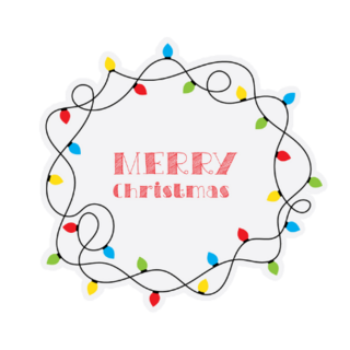 Merry Christmas Lights Sticker
