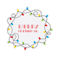 Merry Christmas Lights Sticker