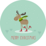 Merry Christmas Moose Sticker
