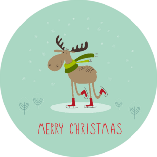 Merry Christmas Moose Sticker