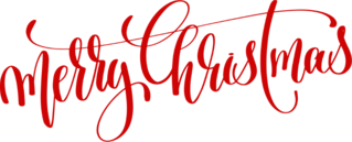 Merry Christmas Red Hand Lettering Sticker