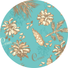 Merry Christmas, Seamless Pattern With Cones Sticker