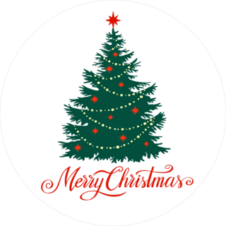 Merry Christmas Tree Sticker