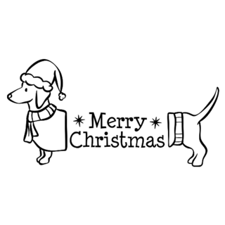 Merry Dachshund Christmas Sticker
