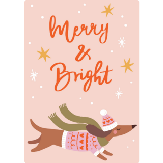 Merry Dachshund Sticker