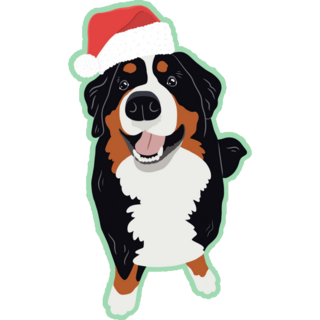 Merry Xmas Bernese Sticker 