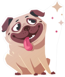 Mesmerized Cartoon Pug Sticker
