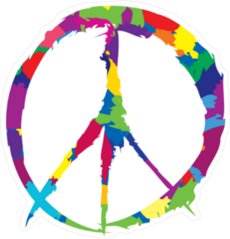 Messy Painted Peace Sign Sticker