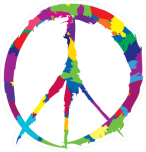 Messy Painted Peace Sign Sticker