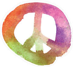 Messy Watercolor Peace Sign Sticker