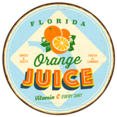 Metal Sign Florida Orange Juice Sticker
