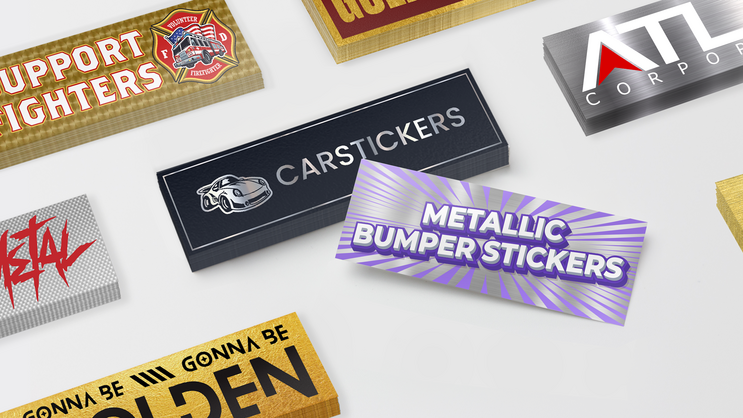 Metallic Bumper Stickers Stacks