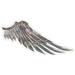 Metallic Silver Angel Wing Sticker