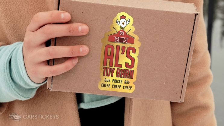 Metallic Sticker Printed On Gold Small Engine Turn