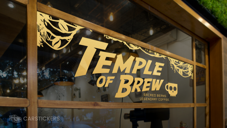 Metallic Transfer Decal on Cafe Window