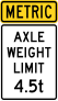 Metric Axle Weight Limit 4.5T Sticker