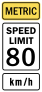 Metric Speed Limit 80 Km/H Sticker