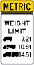 Metric Truck Weight Limit Sticker