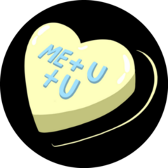 Me+u+u Bright Yellow Candy Heart Sticker