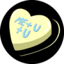 Me+u+u Bright Yellow Candy Heart Sticker