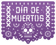Mexican Day Of The Dead  Paper Cut Banner Sticker