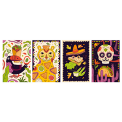 Mexican Fast Food Promo Poster Design Set Sticker