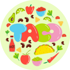 Mexican Food Taco Circle Sticker