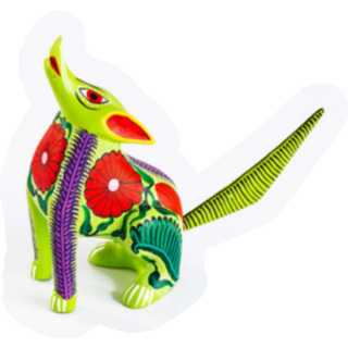 Mexican Green And Red Alebrije From Oaxaca Mexico Sticker