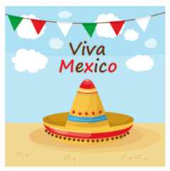 Mexican Hat Viva Mexico Sticker
