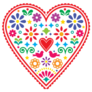 Mexican Heart Folk Art Sticker