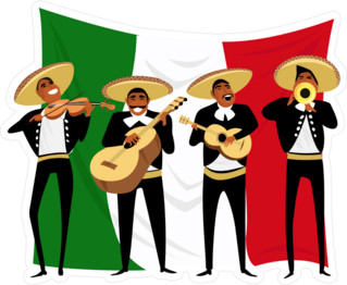 Mexican Mariachi Musicians Sticker