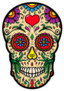 Mexican Sugar Skull Heart Sticker