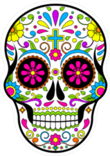Mexican Sugar Skull with Daisy Eyes Sticker