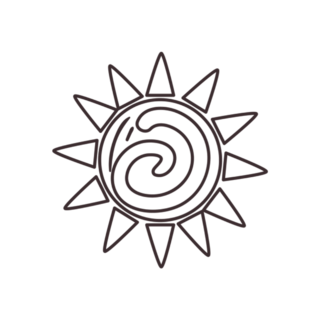 Mexican Sun Line Icon Sticker