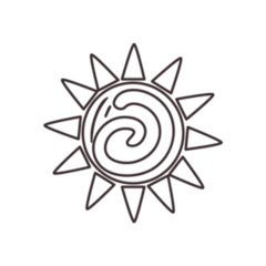 Mexican Sun Line Icon Sticker