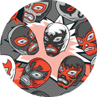 Mexican Wrestler / Luchador Seamless Pattern Sticker