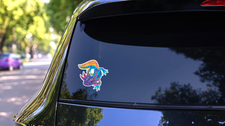 Mexico Axolotl Sticker on a Rear Car Window (New) example