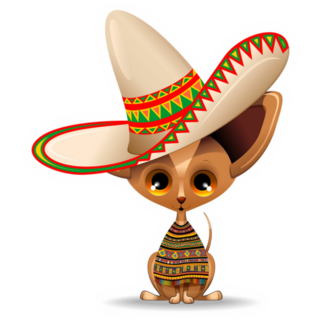 Mexico Chihuahua Cartoon With Big Sombrero Sticker