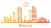 Mexico City Gradient Line Art Sticker