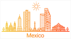 Mexico City Gradient Line Art Sticker