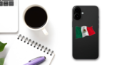 Mexico Flag Flying Sticker on a Phone (New) example